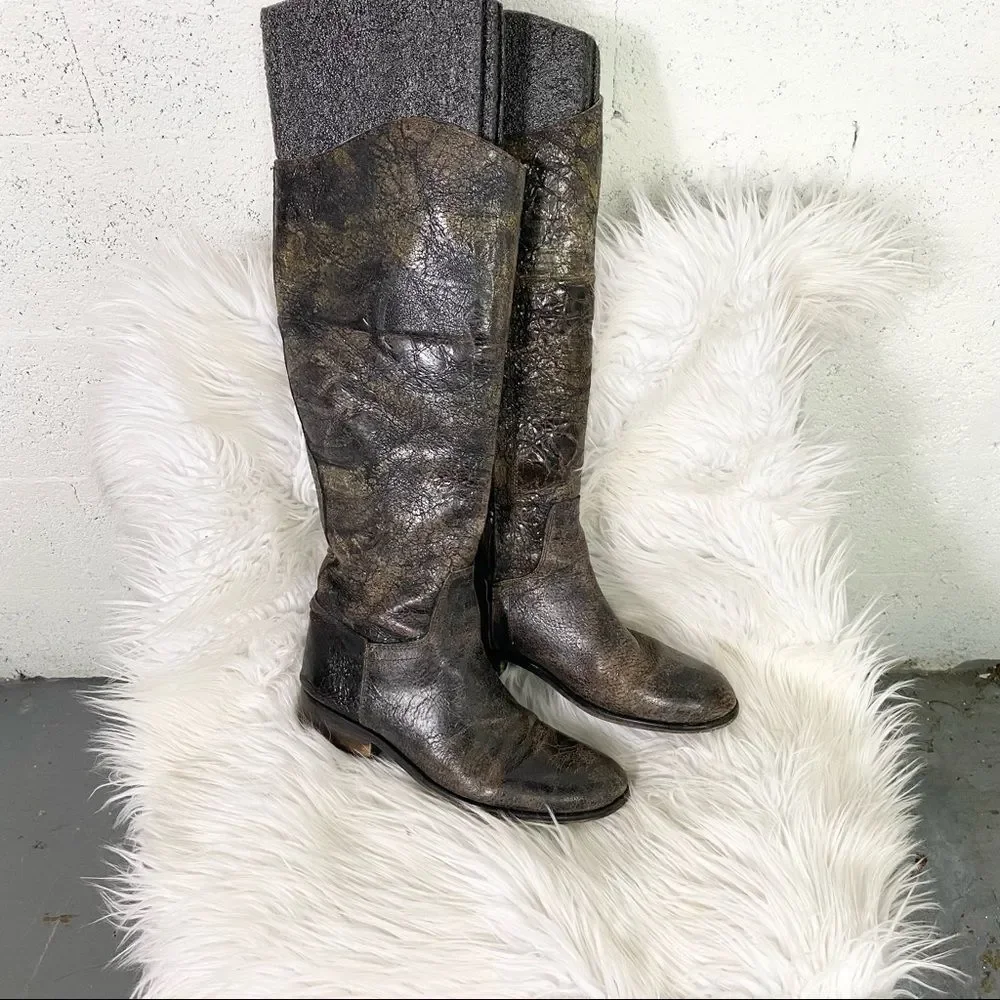 Rare Steven By Steve Madden Reins  distressed brown leather riding boots 8